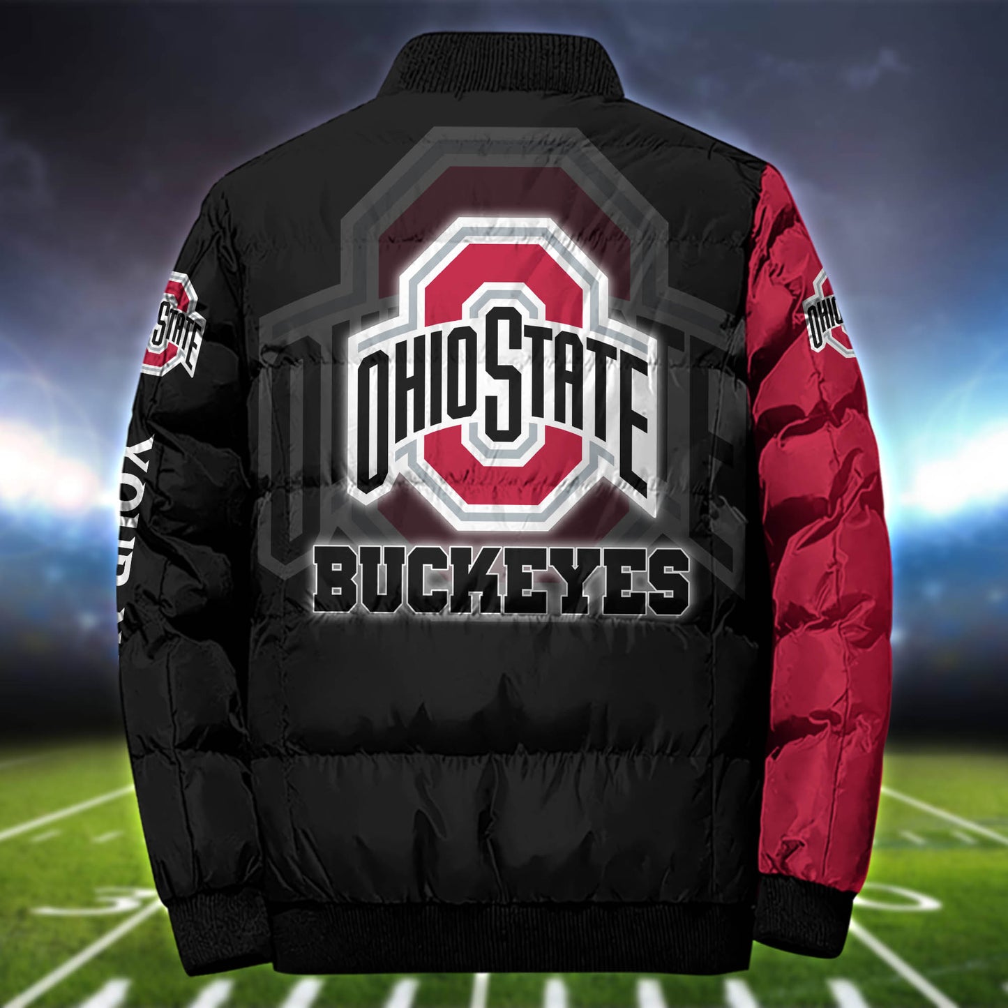 Ohio State Buckeyes Team Puffer Jacket Personalized Your Name, Sport Jacket for Sport Fan ETHY-52634