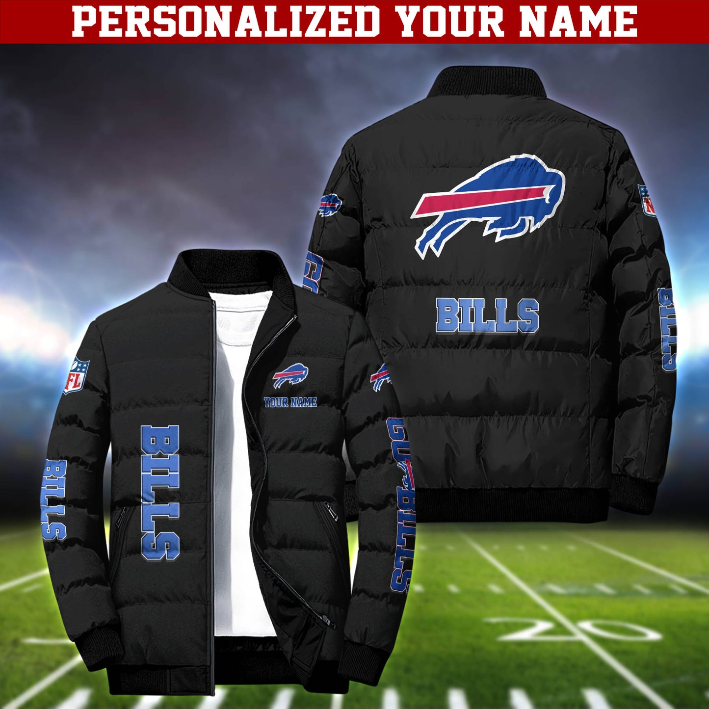 Buffalo Bills Puffer Jacket Personalized Your Name, Gift For Sport Fans ETHY-52763