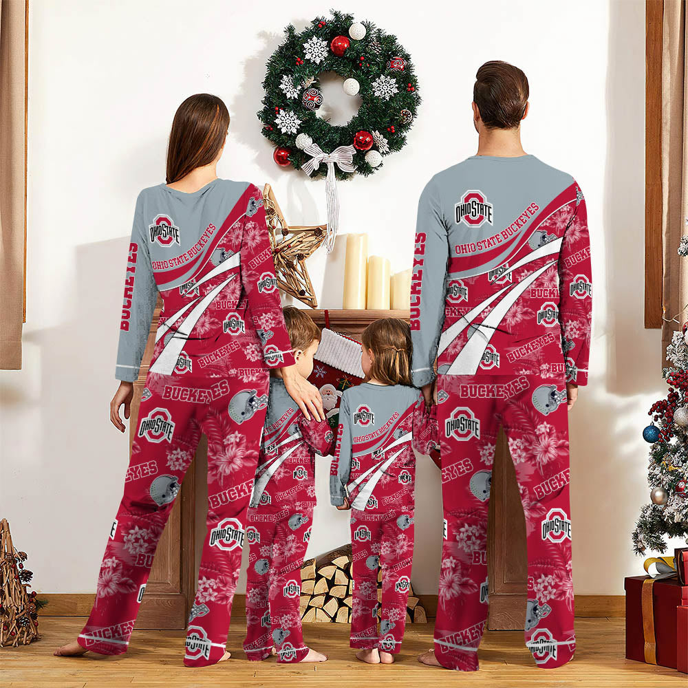 Ohio State Buckeyes Pajamas Personalized Your Name, Sport Pajamas, Christmas Gifts For Sport Fan ETHY-053038