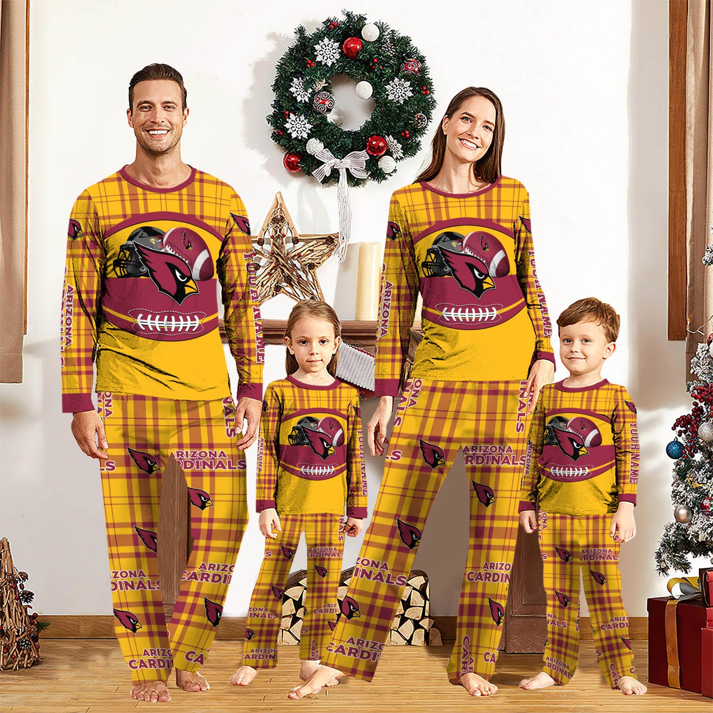Arizona Cardinals Pajamas Custom Your Name, Sport Team Pajamas, Gift For Football Lovers ETHY-53150