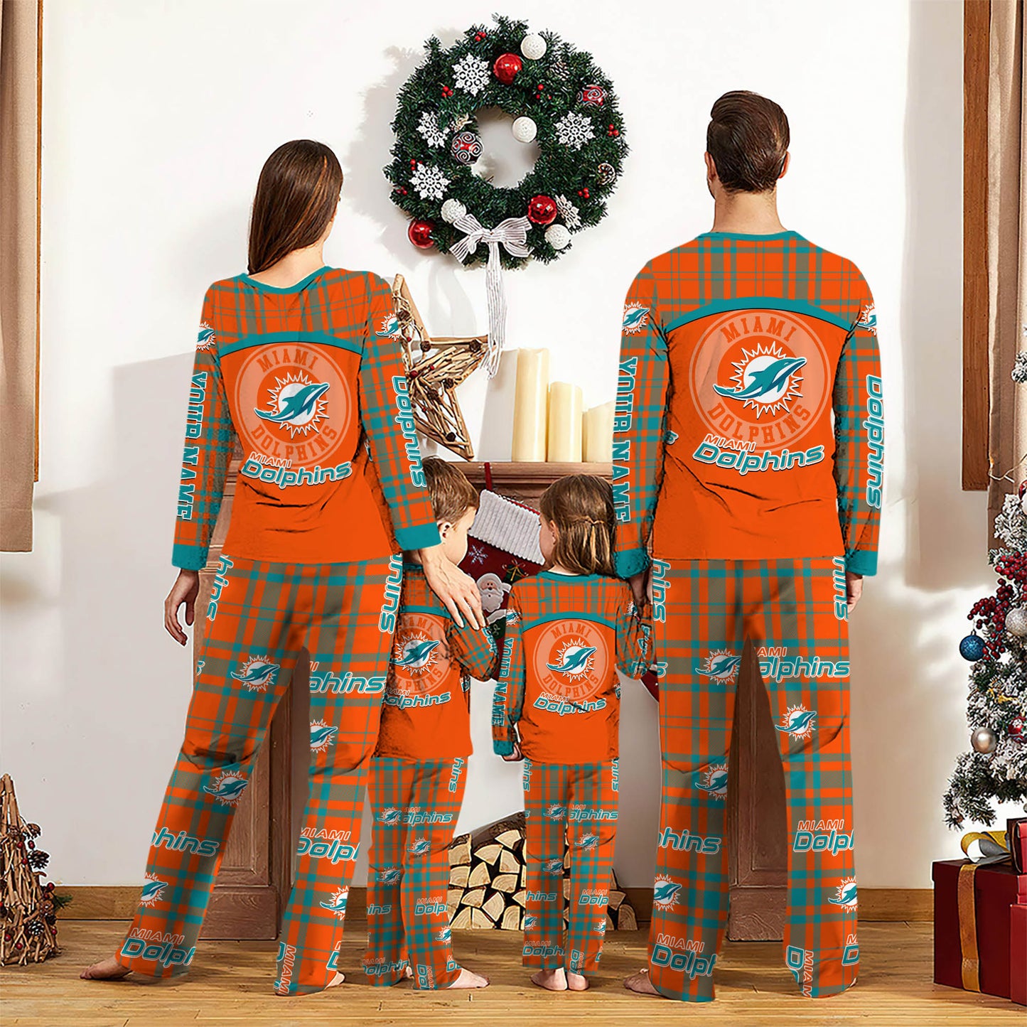Miami Dolphins Pajamas Custom Your Name, Sport Team Pajamas, Gift For Football Lovers ETHY-053150