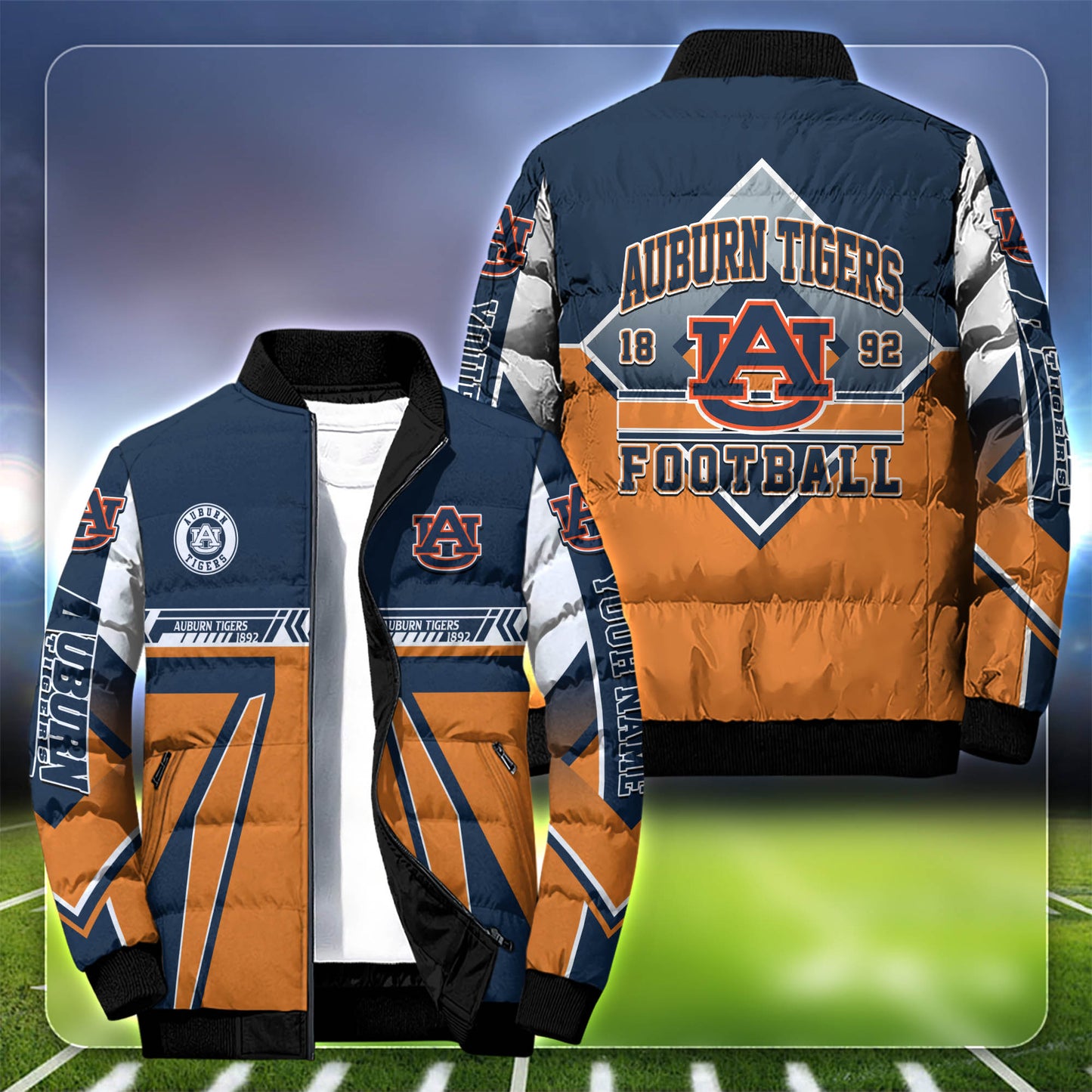 Auburn Tigers Team Puffer Jacket Personalized Your Name, Custom Gifts for Sports Fan ETHY-53501