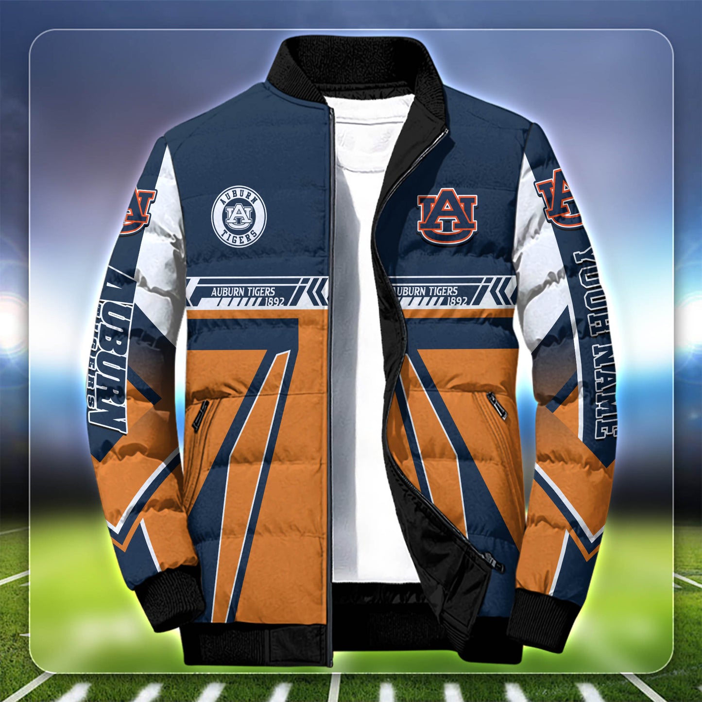 Auburn Tigers Team Puffer Jacket Personalized Your Name, Custom Gifts for Sports Fan ETHY-53501