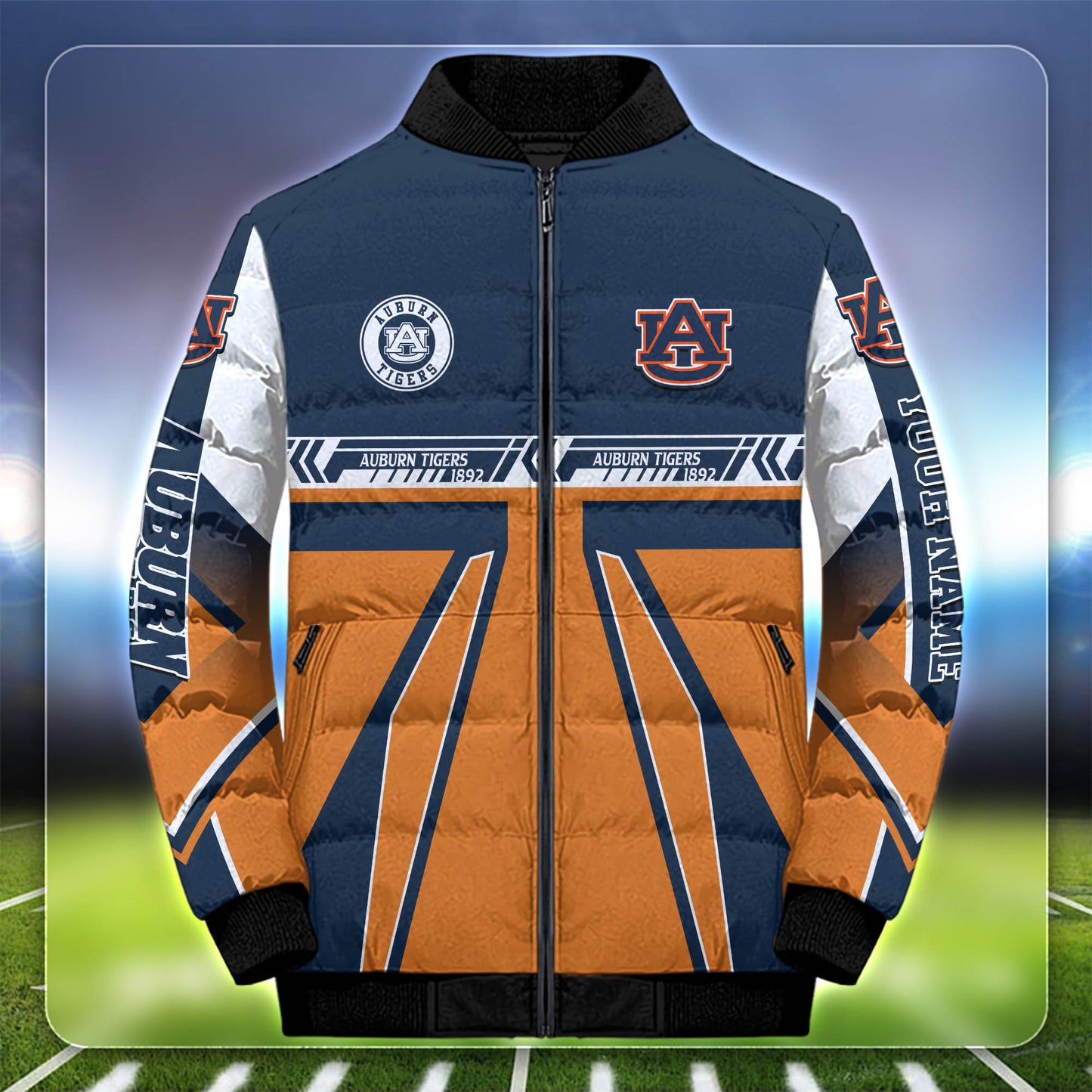 Auburn Tigers Team Puffer Jacket Personalized Your Name, Custom Gifts for Sports Fan ETHY-53501
