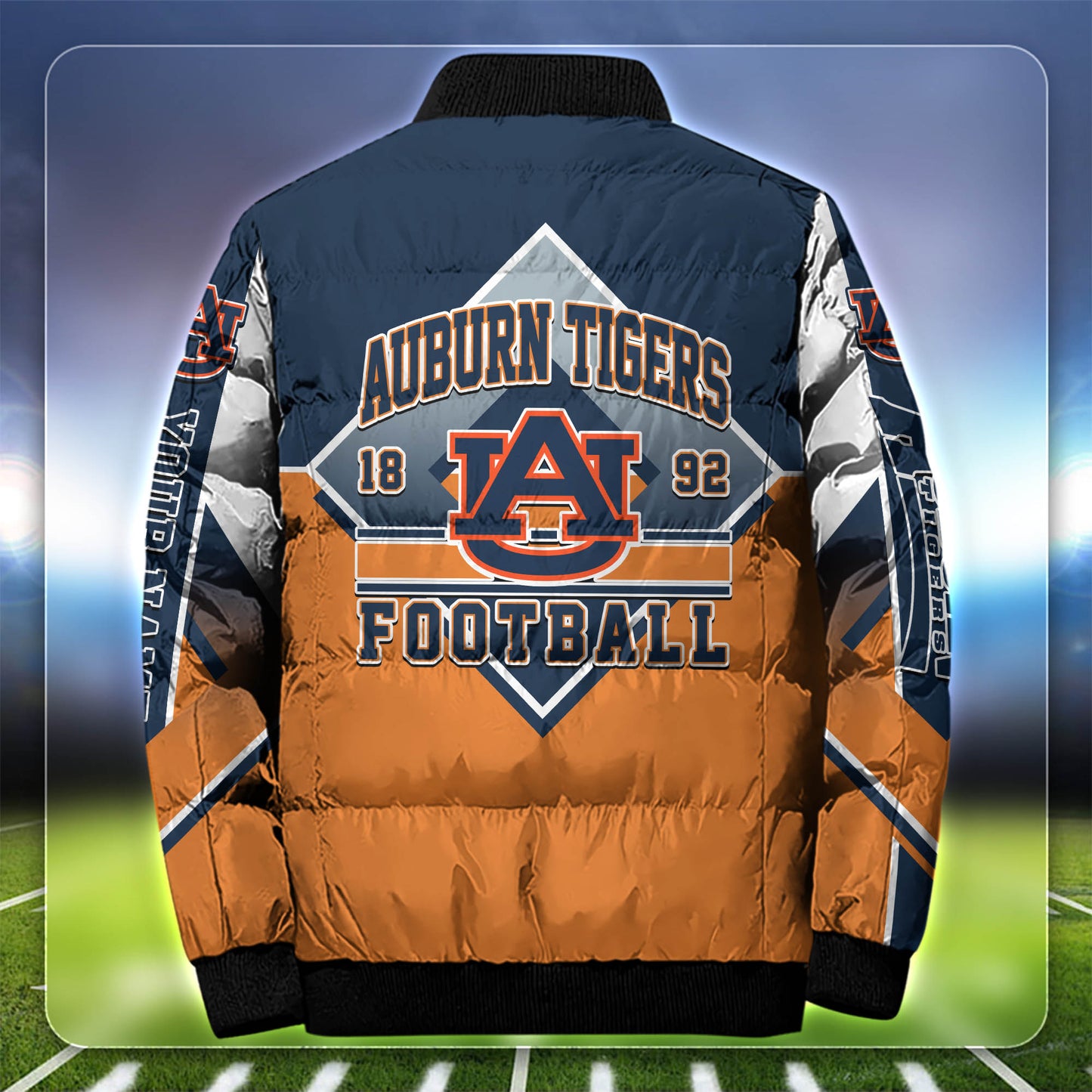 Auburn Tigers Team Puffer Jacket Personalized Your Name, Custom Gifts for Sports Fan ETHY-53501