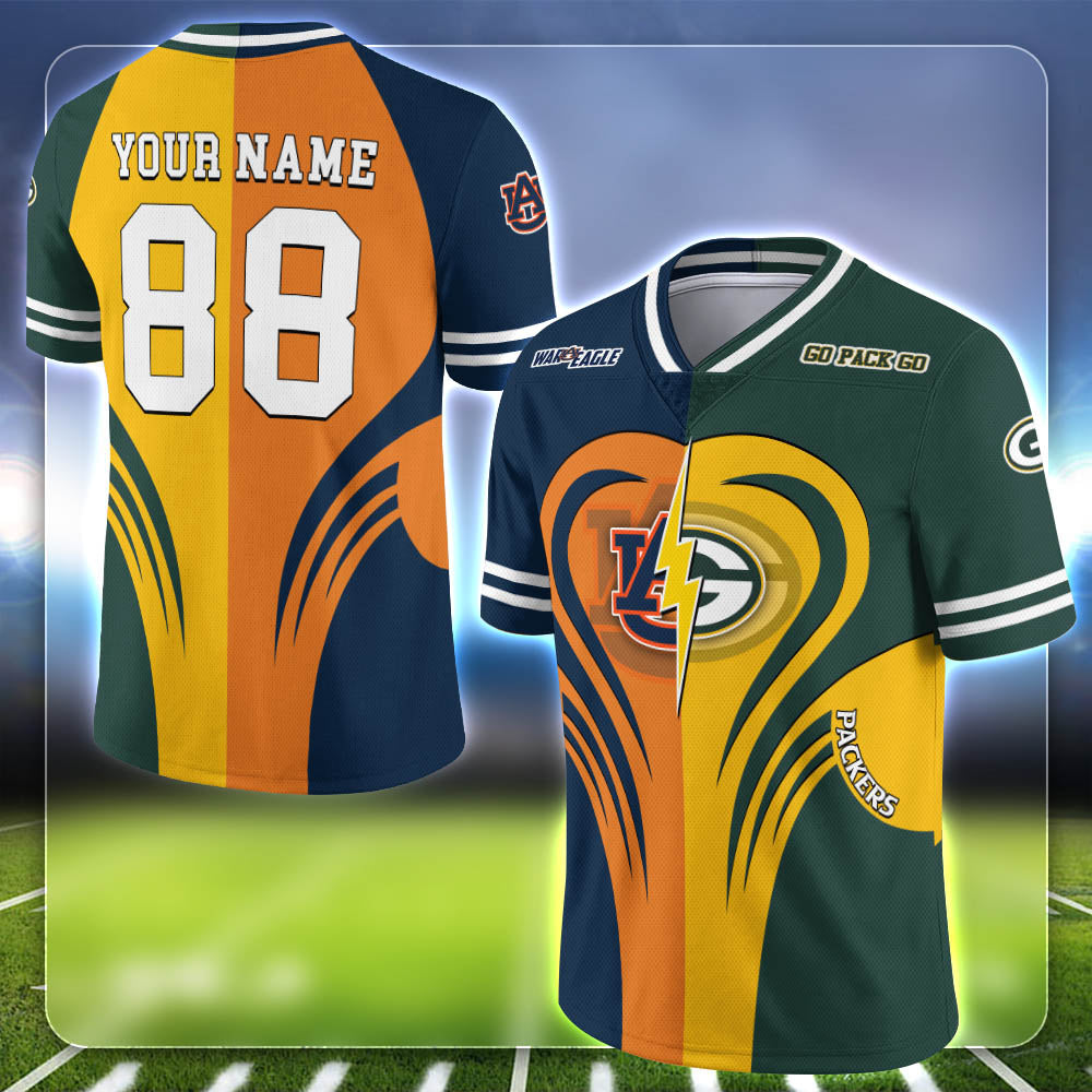 Auburn Tigers Team Vneck Football Jersey Personalized Your Name, Team and Number, Sports Gifts for Fan ETHY-53691