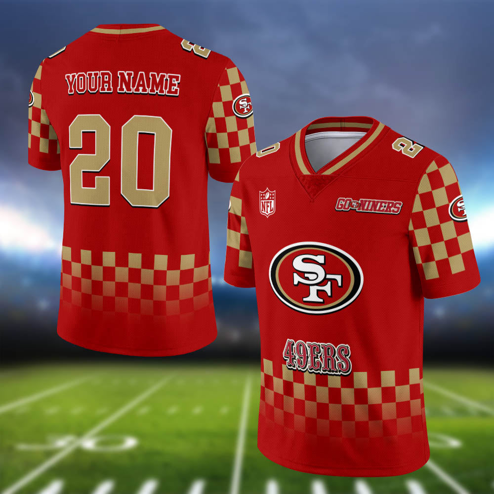 San Francisco 49ers Vneck Football Jersey Personalized Your Name And Number, Sport Gifts For Fan ETHY-54006