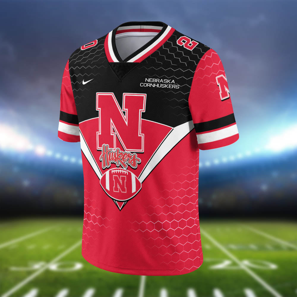 Nebraska Cornhuskers Vneck Football Jersey Personalized Your Name And Number, Gift For Sport Lovers ETHY-62990