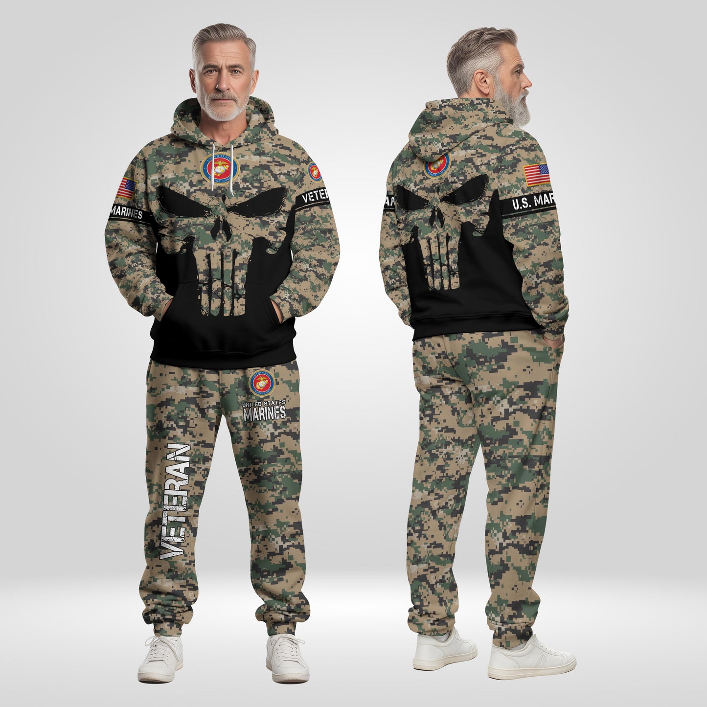 US Marine Corps Military US Military Veteran Camouflage Hoodie And Sweatpants, US Military Veteran Gifts, Gift For Veterans ETRG-07302965
