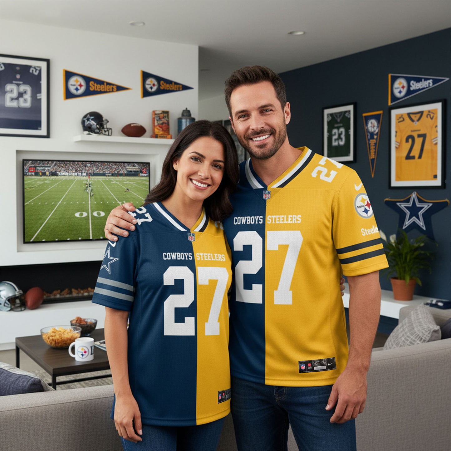 House Divided Vneck Football Jersey Custom Any Teams, Custom Name, Number And Team, House Divided Football Gift ETRG-08253279