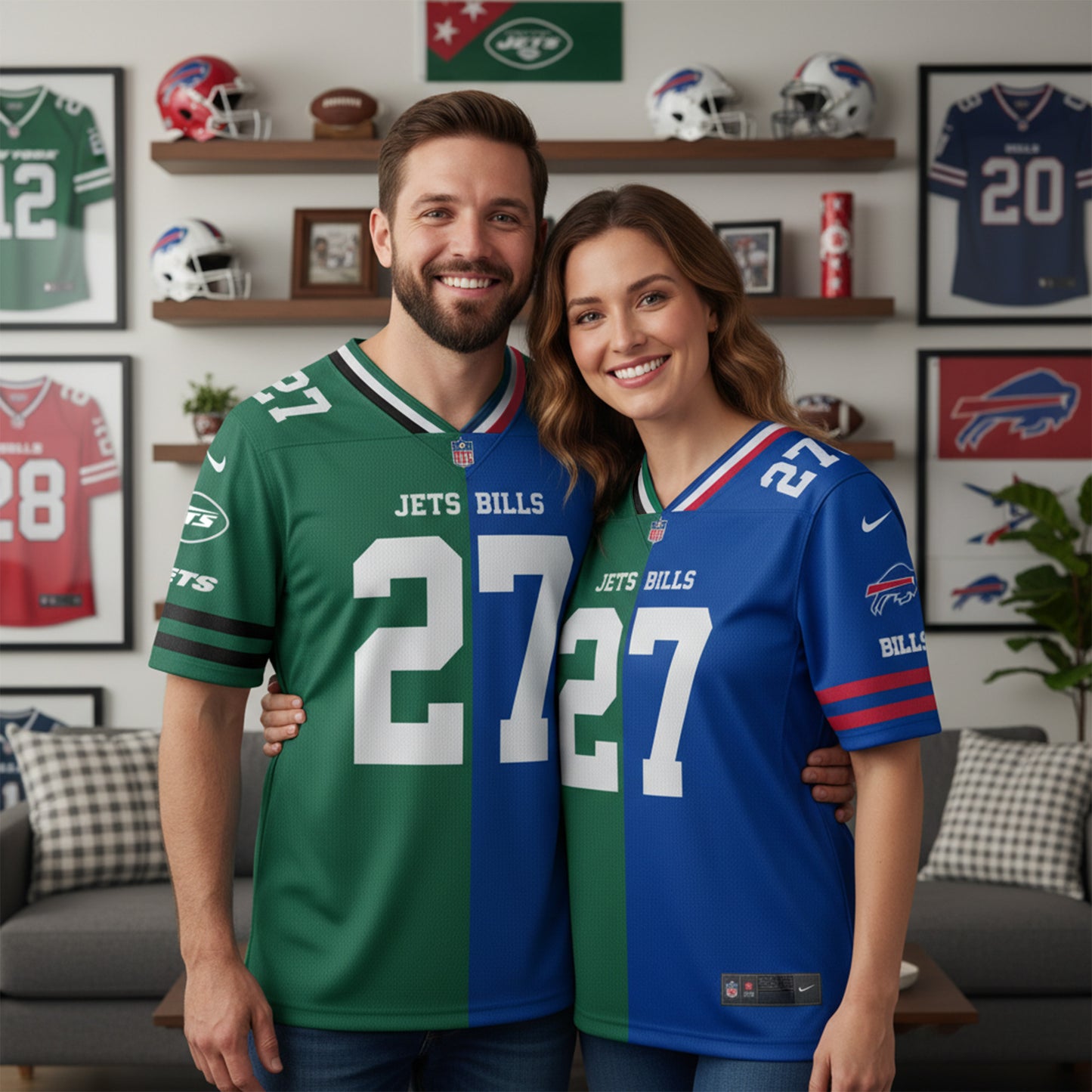 Buffalo Bills House Divided Vneck Football Jersey Custom Name, Number And Team, Sport Gifts ETRG-09263685