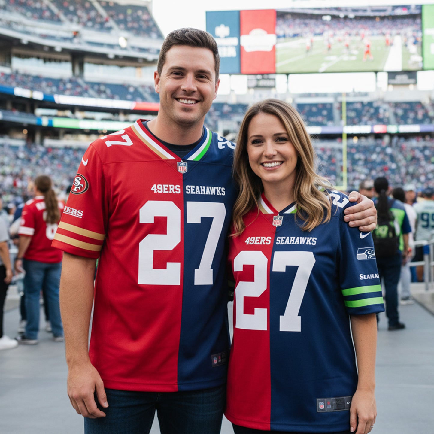 San Francisco 49ers House Divided Vneck Football Jersey Custom Name, Number And Team, Sport Jerseys, Sport Gifts ETRG-09293762