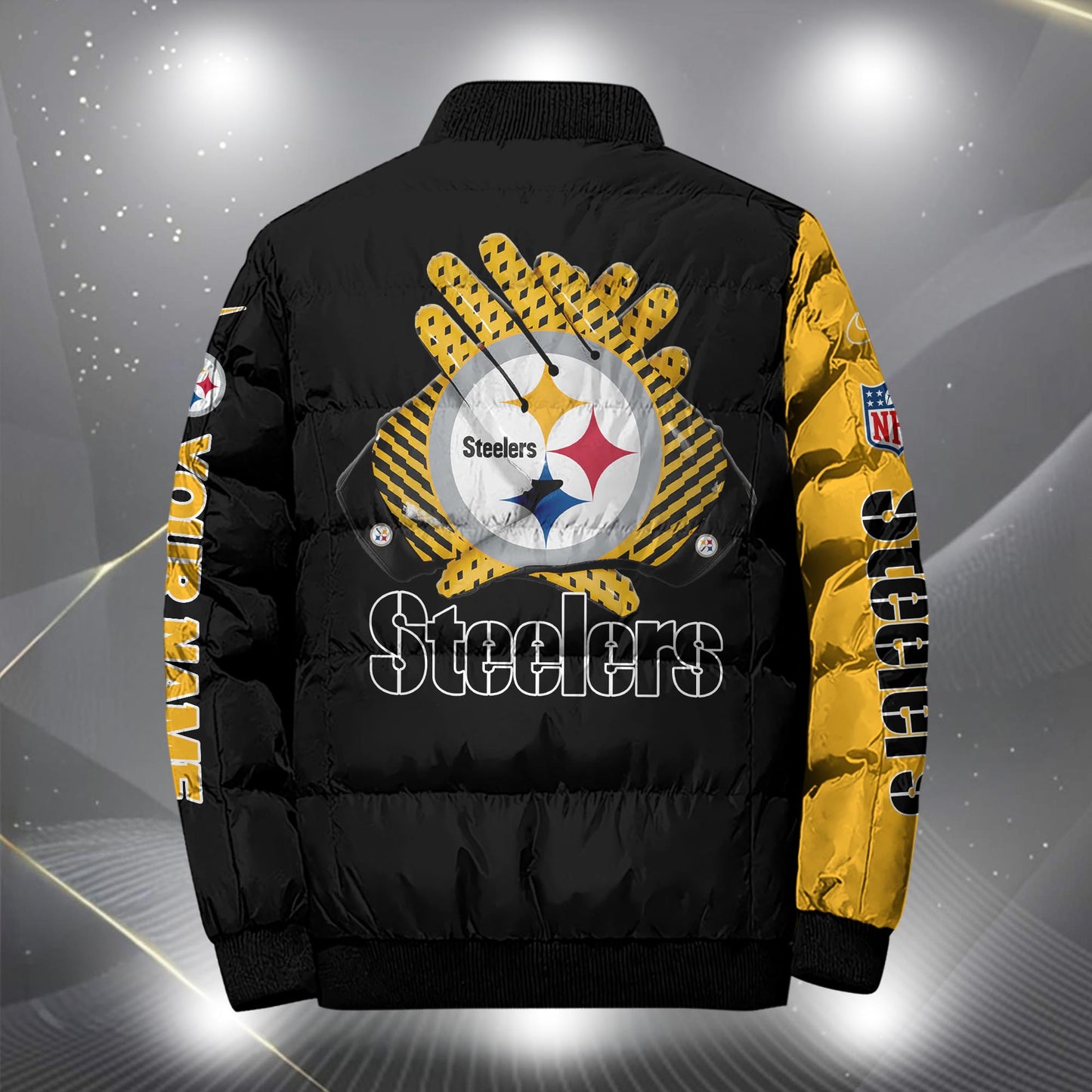 Pittsburgh Steelers Puffer Jacket Custom Name, Sport Gifts, Gift For Fans ETRG-10033832