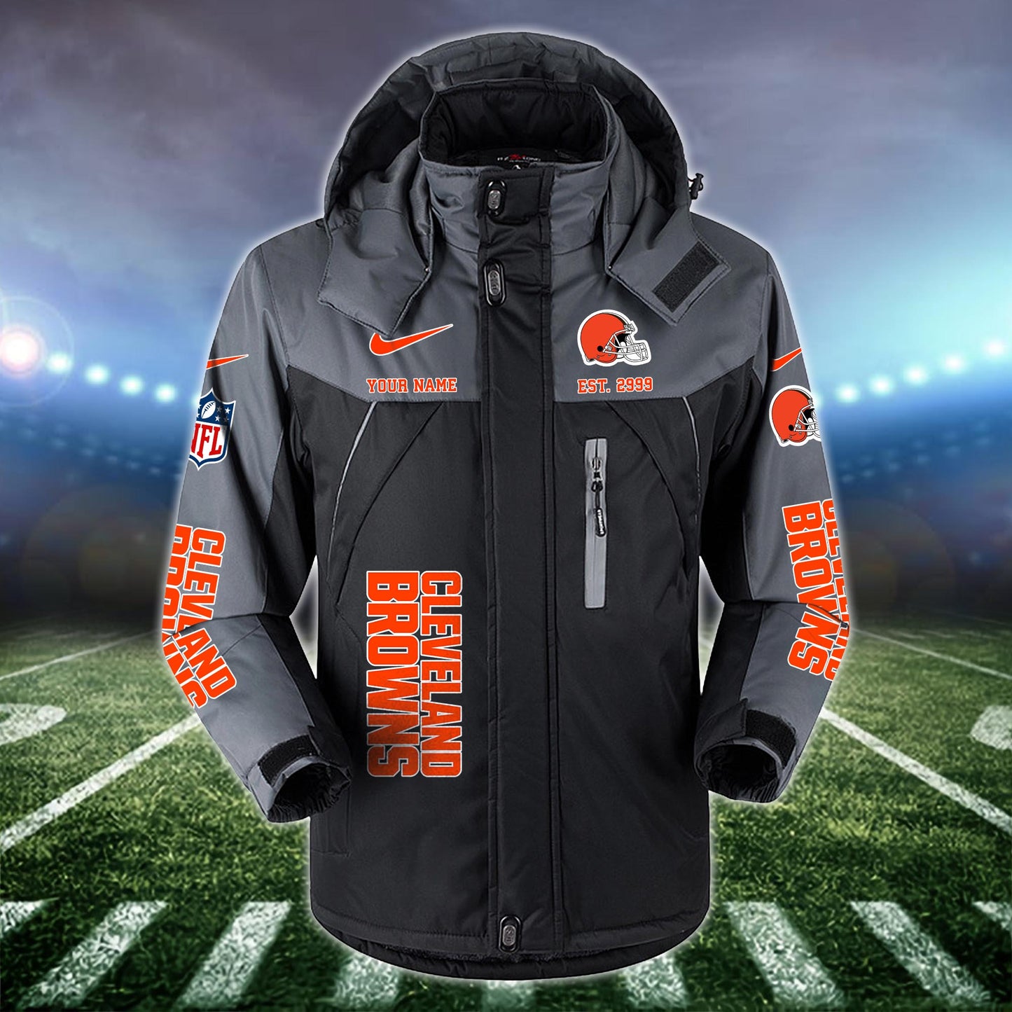 Cleveland Browns 2D Windbreaker Hooded Jacket Custom Name, Sport Jacket For Fan ETRG-10033833