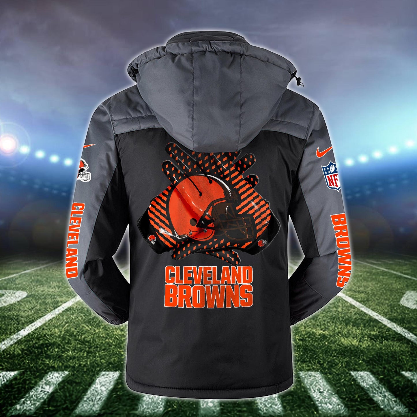 Cleveland Browns 2D Windbreaker Hooded Jacket Custom Name, Sport Jacket For Fan ETRG-10033833