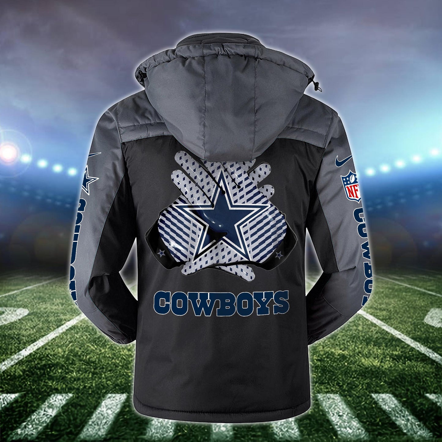Dallas Cowboys 2D Windbreaker Hooded Jacket Custom Name, Sport Jacket For Fan ETRG-10033833