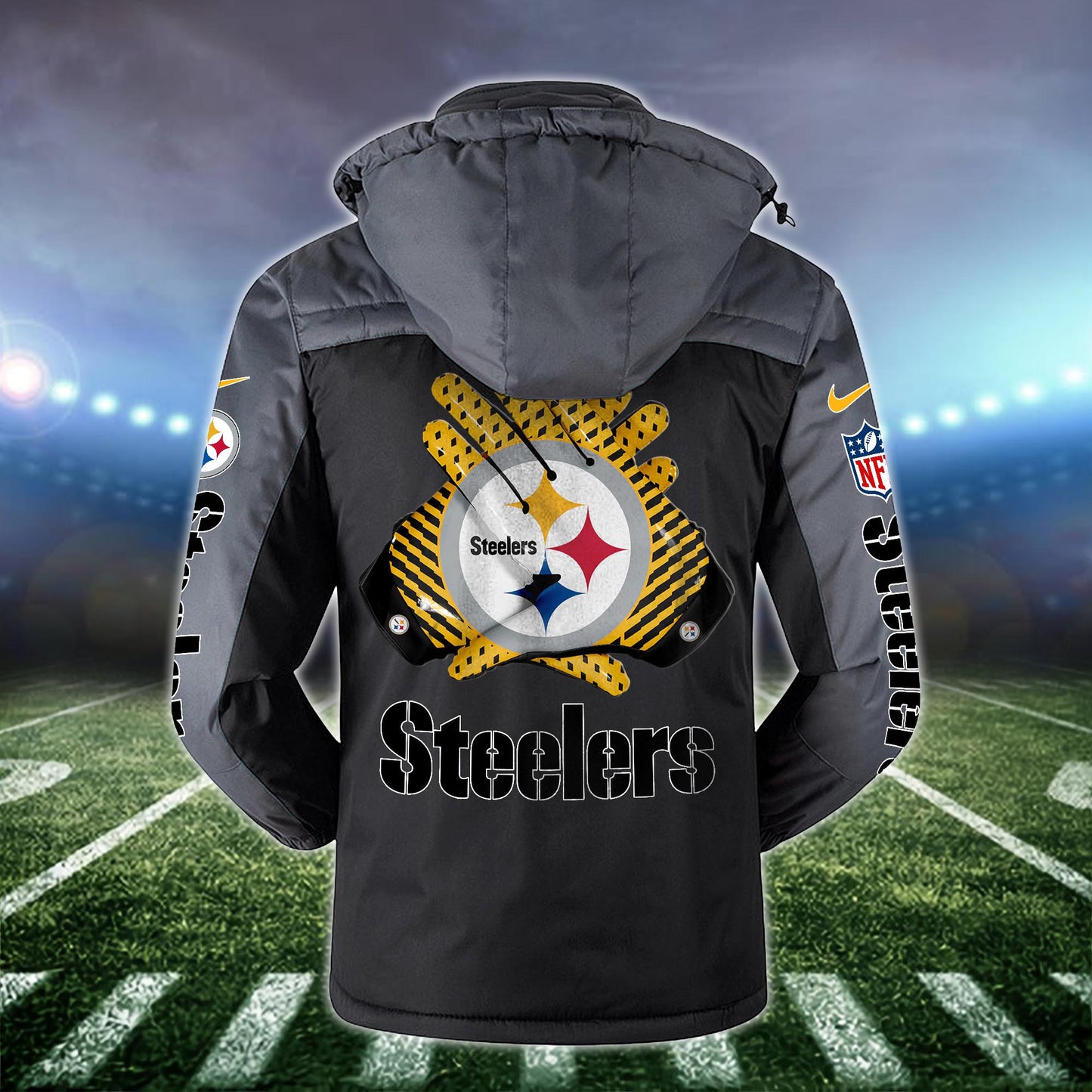 Pittsburgh Steelers 2D Windbreaker Hooded Jacket Custom Name, Sport Jacket For Fan ETRG-10033833