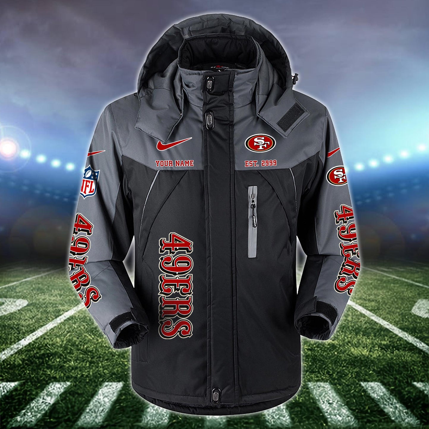 San Francisco 49ers 2D Windbreaker Hooded Jacket Custom Name, Sport Jacket For Fan ETRG-10033833