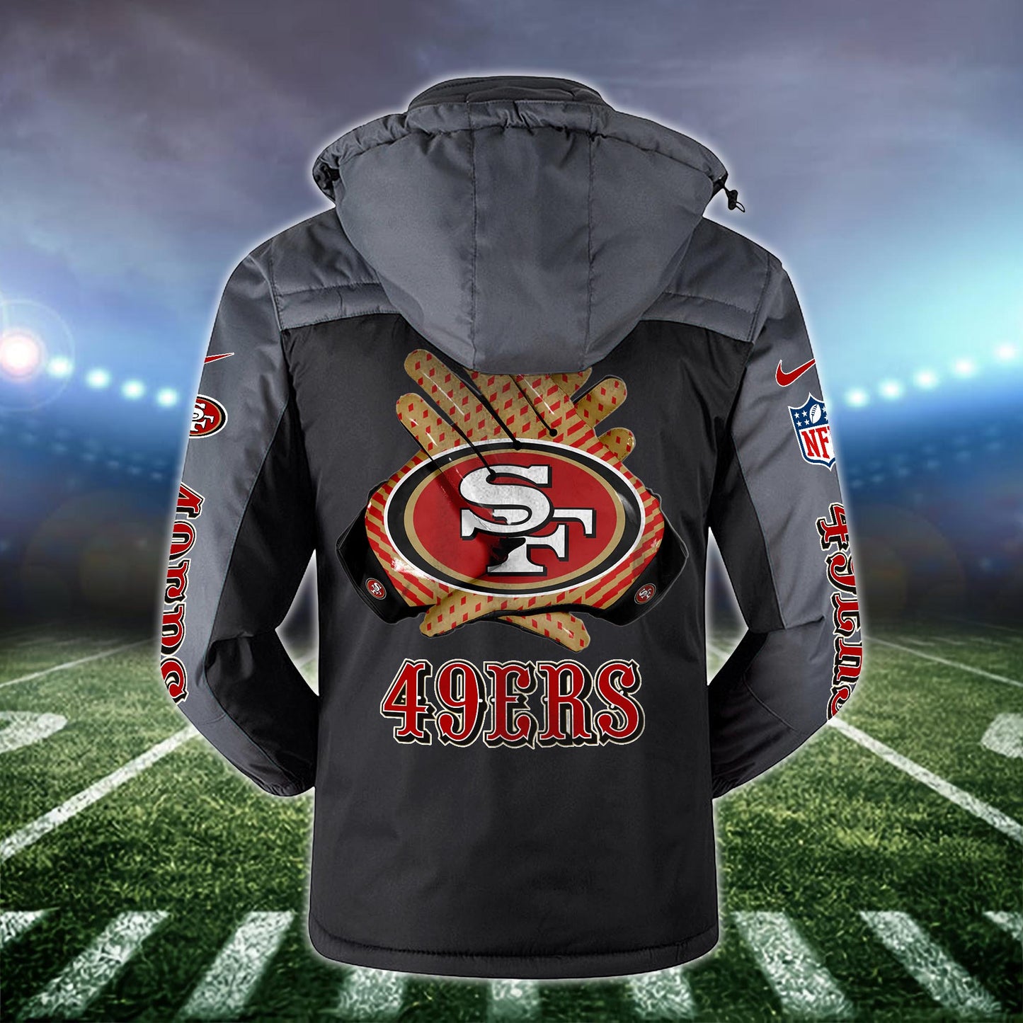 San Francisco 49ers 2D Windbreaker Hooded Jacket Custom Name, Sport Jacket For Fan ETRG-10033833