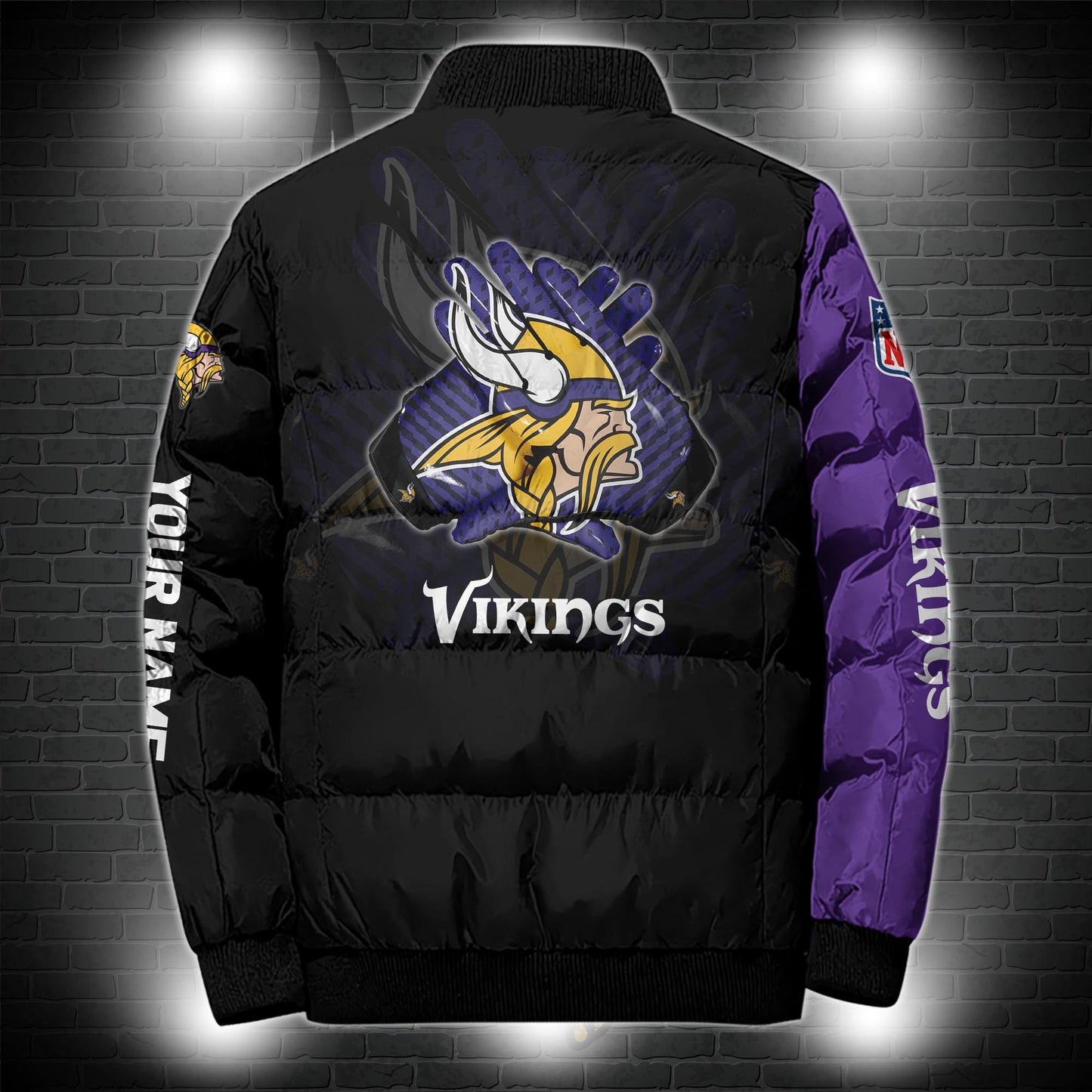 Minnesota Vikings Puffer Jacket Custom Name, Sport Jacket For Fans ETRG-44921