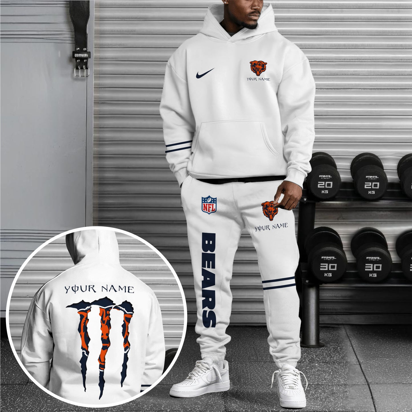 Chicago Bears Combo Hoodie And Sweatpants Custom Name And Choose Color, Gift For Sport Fans ETRG-62589