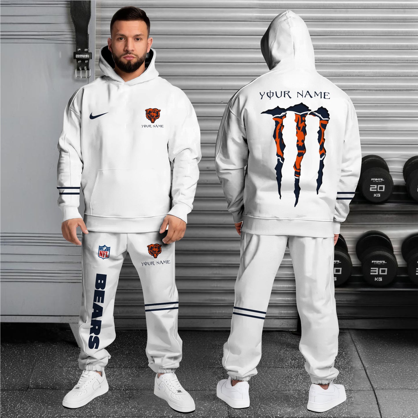 Chicago Bears Combo Hoodie And Sweatpants Custom Name And Choose Color, Gift For Sport Fans ETRG-62589