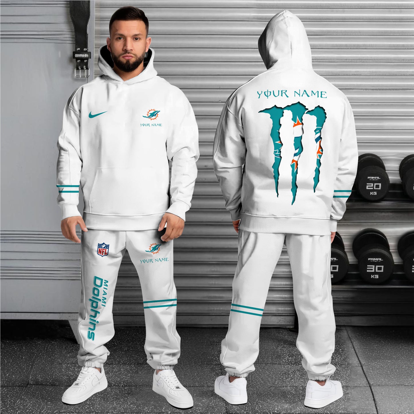 Miami Dolphins Combo Hoodie And Sweatpants Custom Name And Choose Color, Gift For Sport Fans ETRG-62589