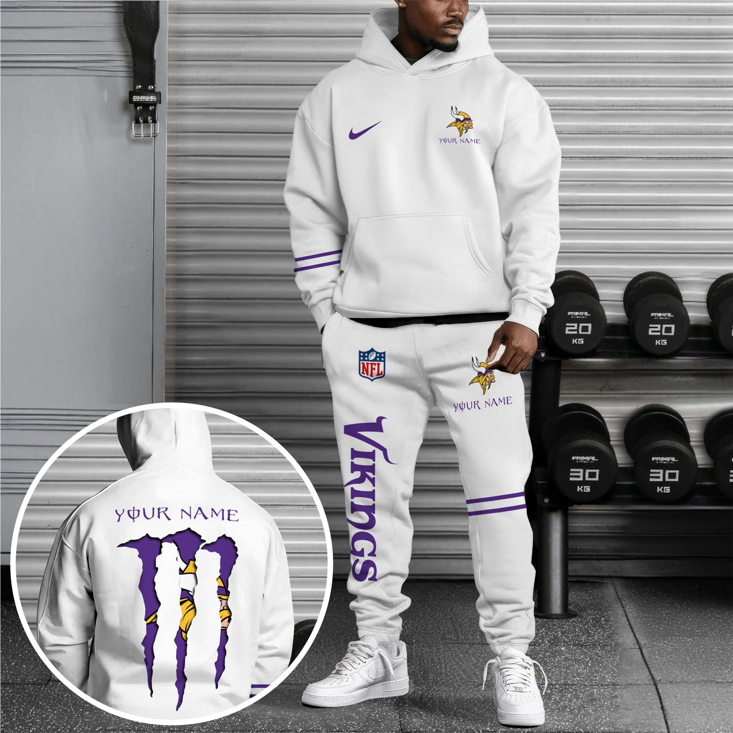 Minnesota Vikings Combo Hoodie And Sweatpants Custom Name And Choose Color, Gift For Sport Fans ETRG-62589