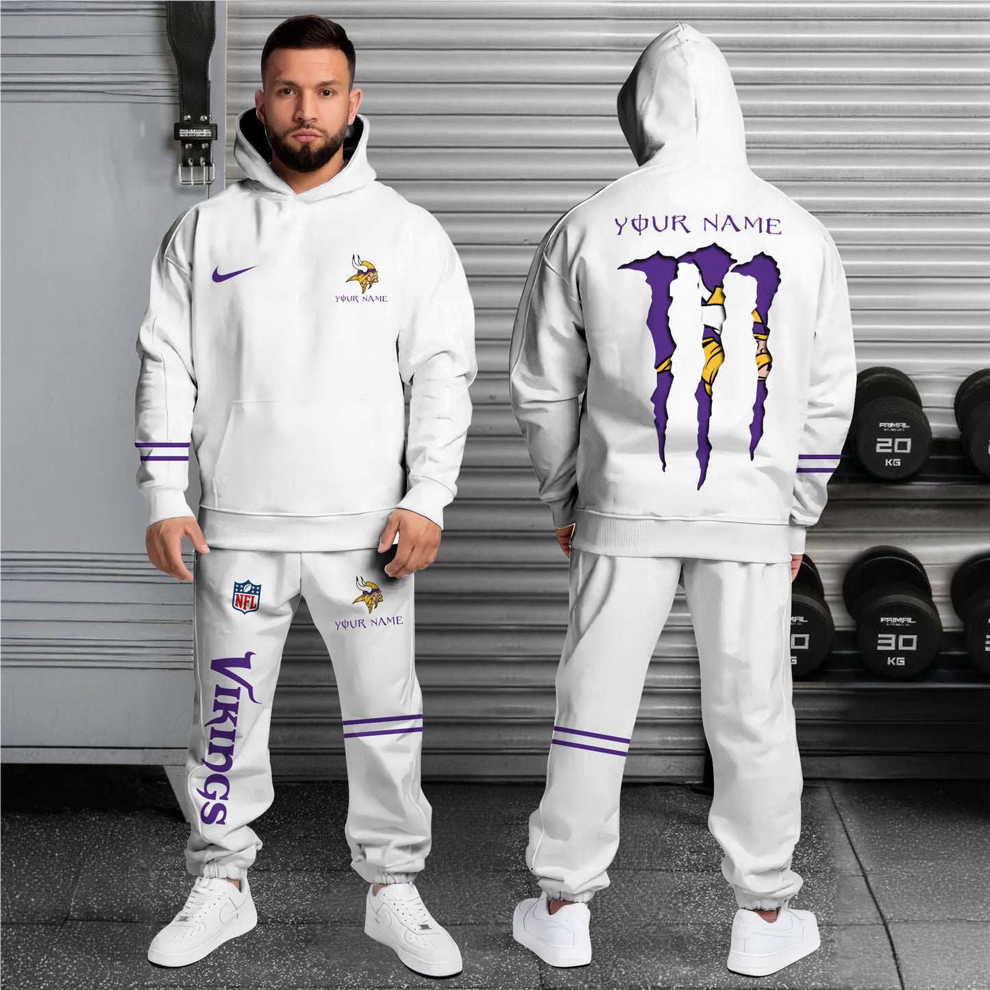Minnesota Vikings Combo Hoodie And Sweatpants Custom Name And Choose Color, Gift For Sport Fans ETRG-62589