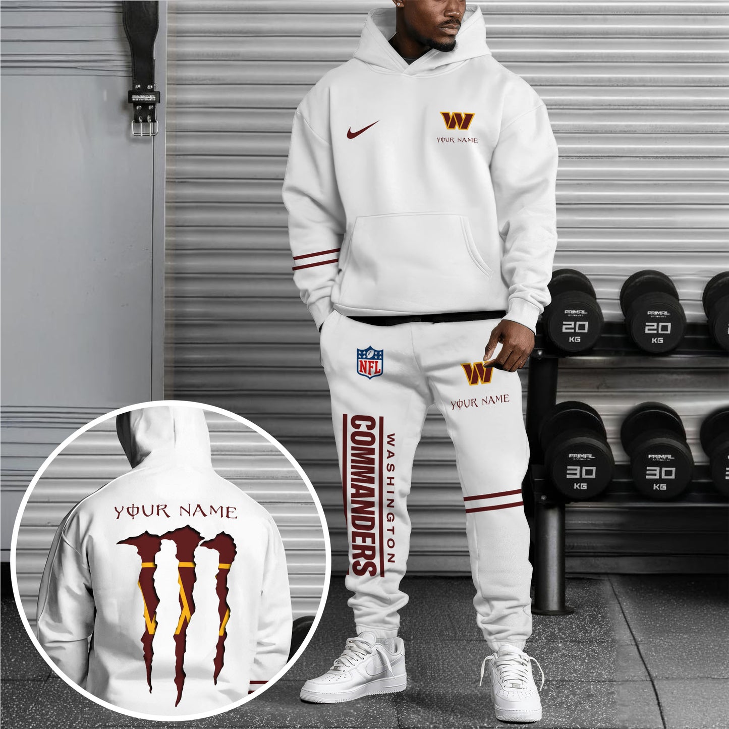 Washington Commanders Combo Hoodie And Sweatpants Custom Name And Choose Color, Gift For Sport Fans ETRG-62589