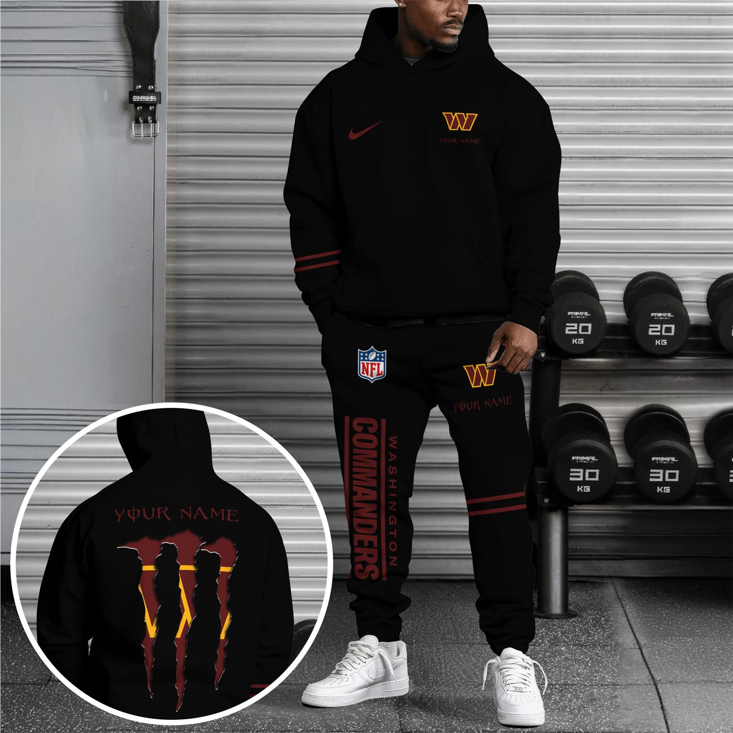 Washington Commanders Combo Hoodie And Sweatpants Custom Name And Choose Color, Gift For Sport Fans ETRG-62589
