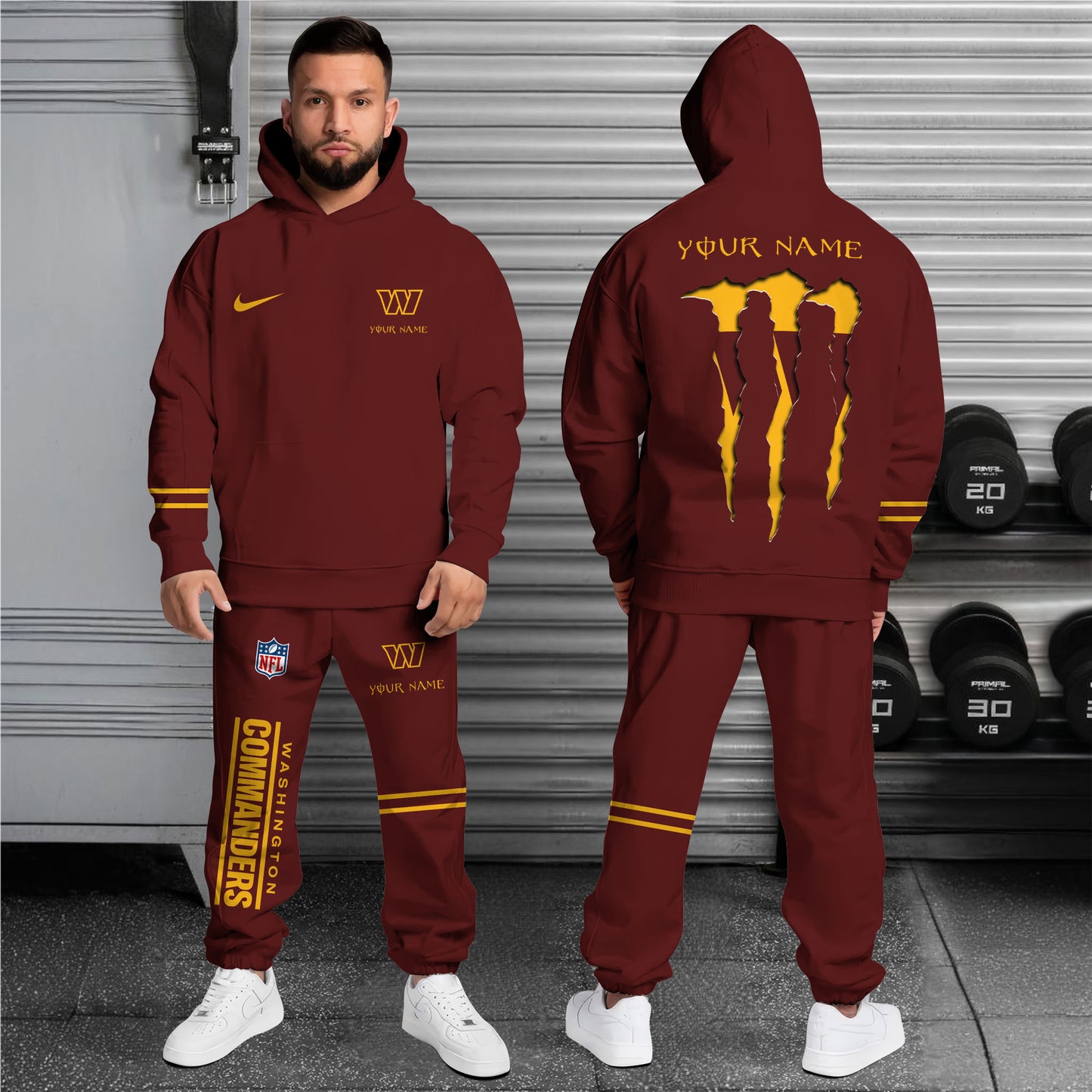 Washington Commanders Combo Hoodie And Sweatpants Custom Name And Choose Color, Gift For Sport Fans ETRG-62589