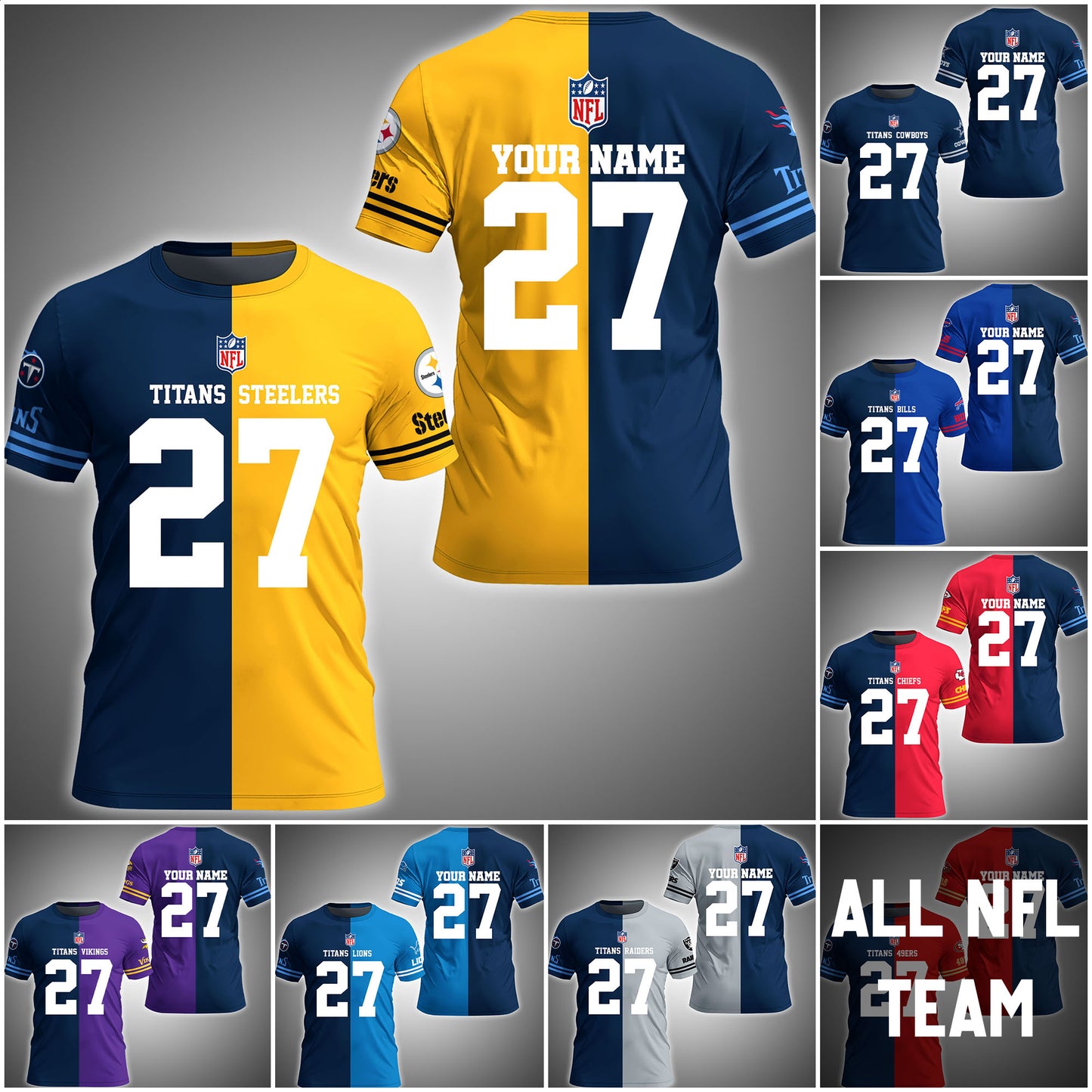 Tennessee Titans T-shirt Custom Team, Name And Number, Sport Gifts ETRG-63004