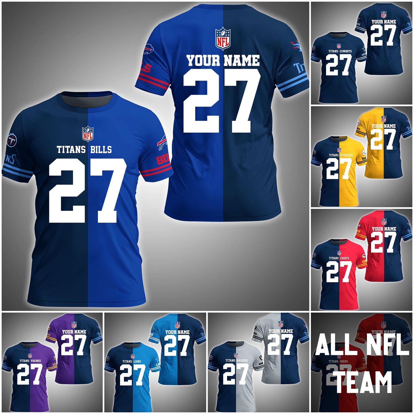 Tennessee Titans T-shirt Custom Team, Name And Number, Sport Gifts ETRG-63004