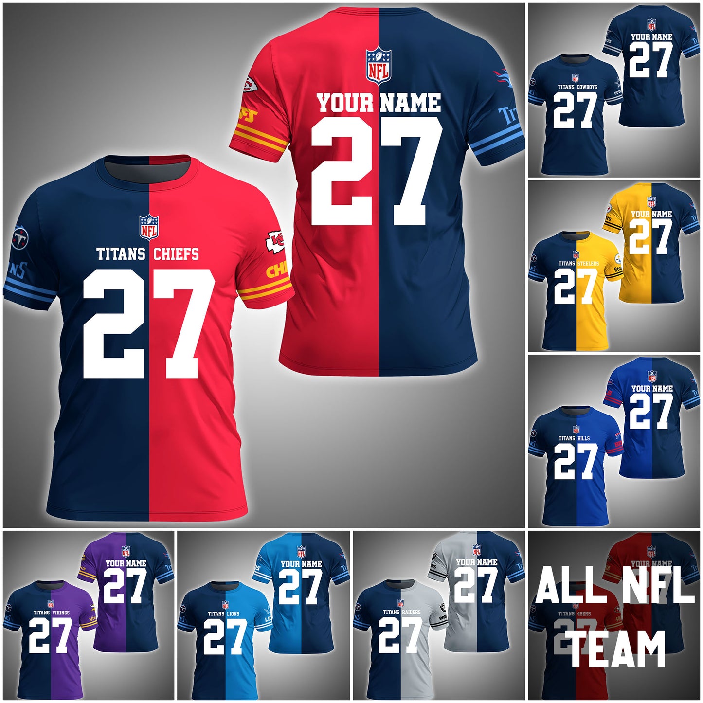 Tennessee Titans T-shirt Custom Team, Name And Number, Sport Gifts ETRG-63004