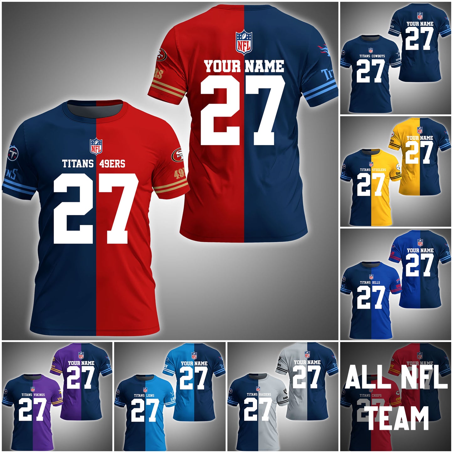 Tennessee Titans T-shirt Custom Team, Name And Number, Sport Gifts ETRG-63004