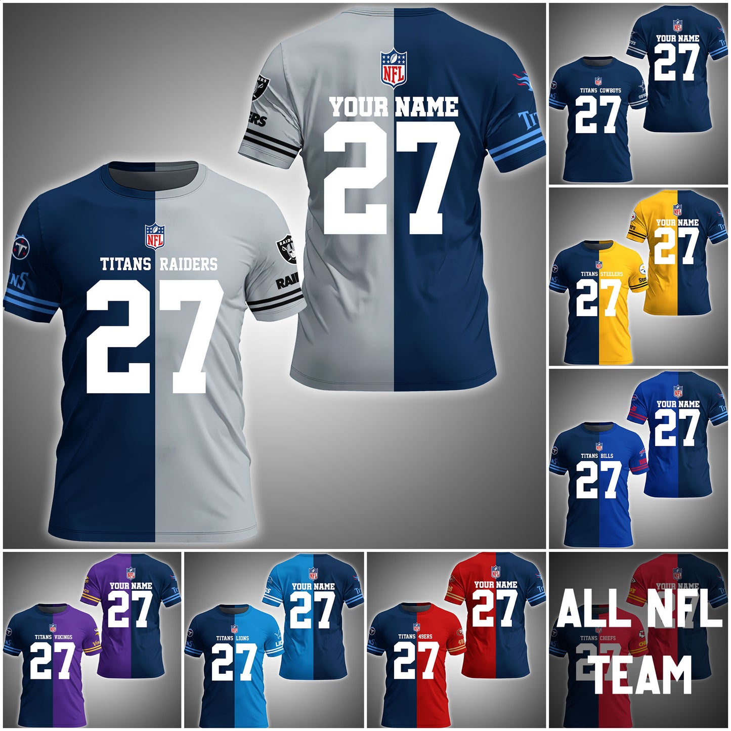 Tennessee Titans T-shirt Custom Team, Name And Number, Sport Gifts ETRG-63004