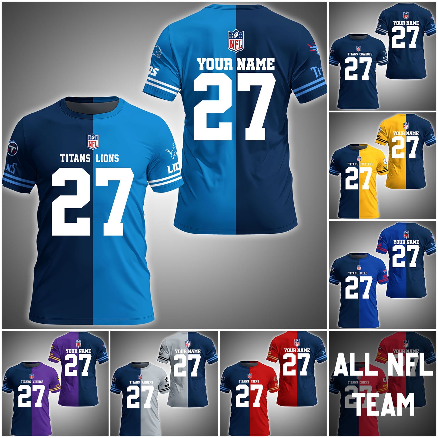 Tennessee Titans T-shirt Custom Team, Name And Number, Sport Gifts ETRG-63004