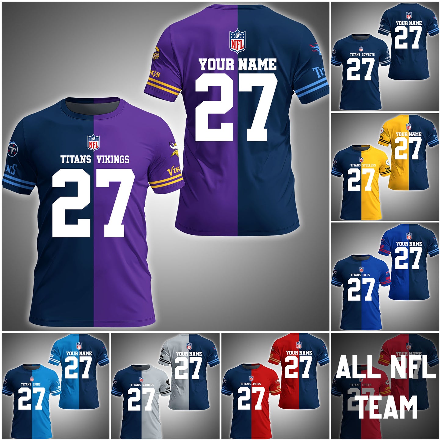 Tennessee Titans T-shirt Custom Team, Name And Number, Sport Gifts ETRG-63004