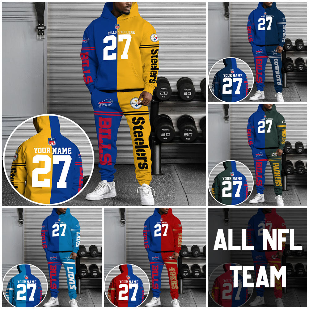 Buffalo Bills Combo Hoodie And Sweatpants Custom Team, Name And Number, Sport Gifts ETRG-63041