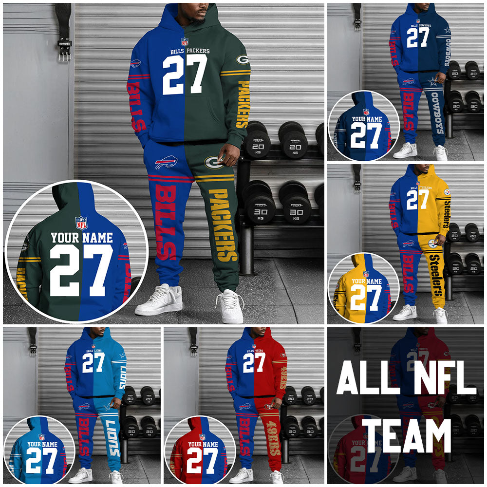 Buffalo Bills Combo Hoodie And Sweatpants Custom Team, Name And Number, Sport Gifts ETRG-63041