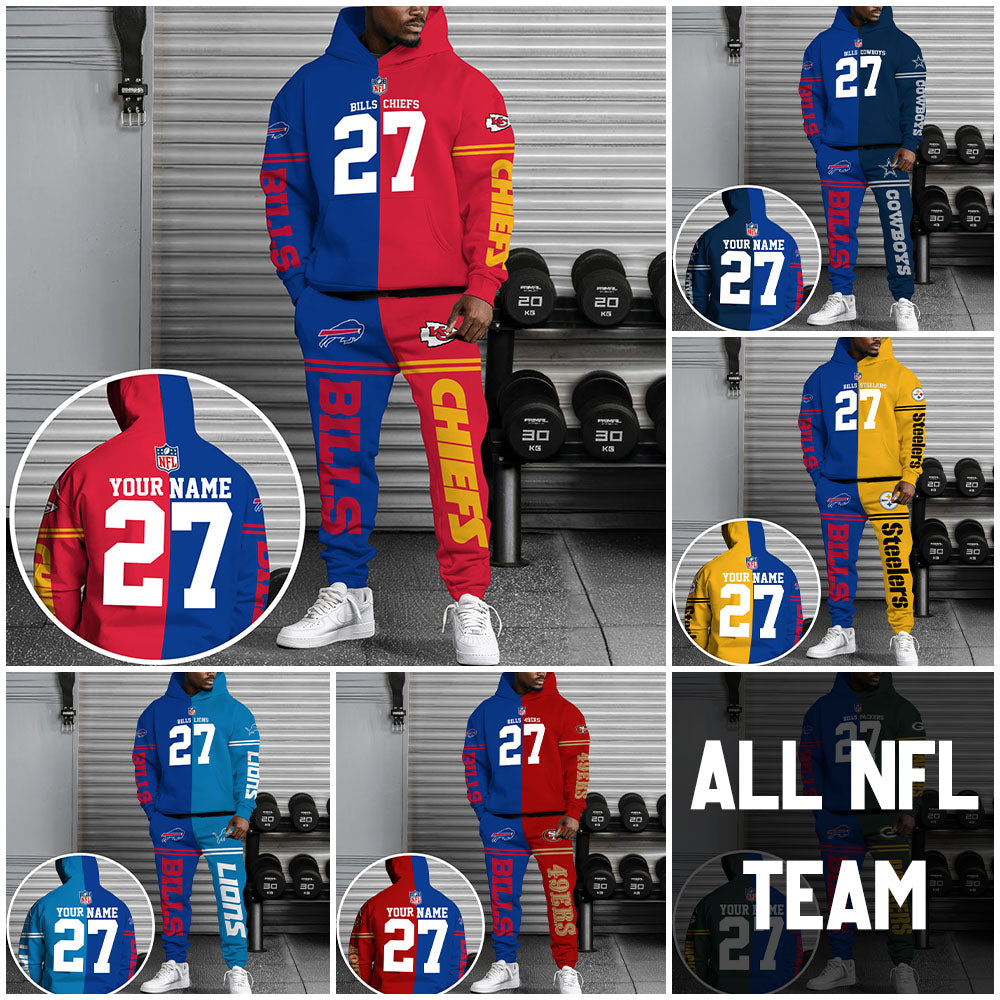 Buffalo Bills Combo Hoodie And Sweatpants Custom Team, Name And Number, Sport Gifts ETRG-63041