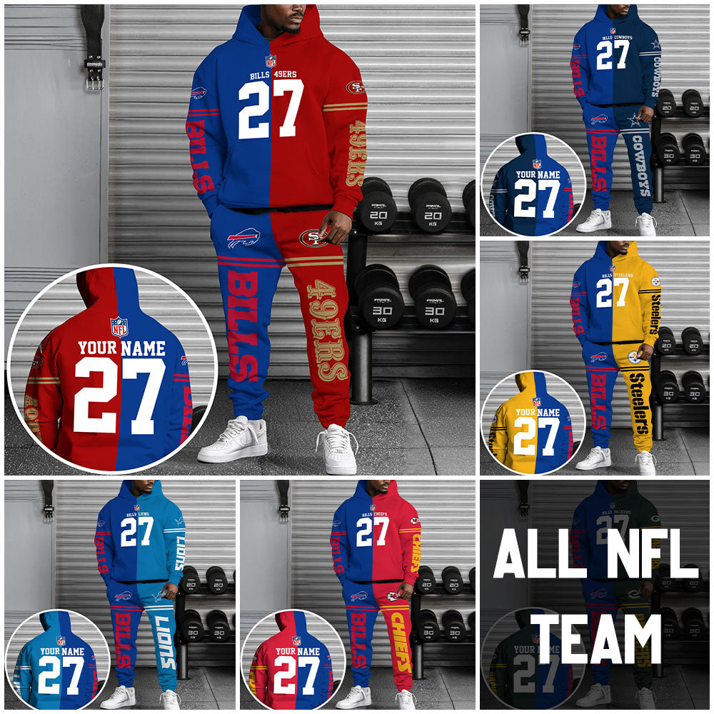 Buffalo Bills Combo Hoodie And Sweatpants Custom Team, Name And Number, Sport Gifts ETRG-63041
