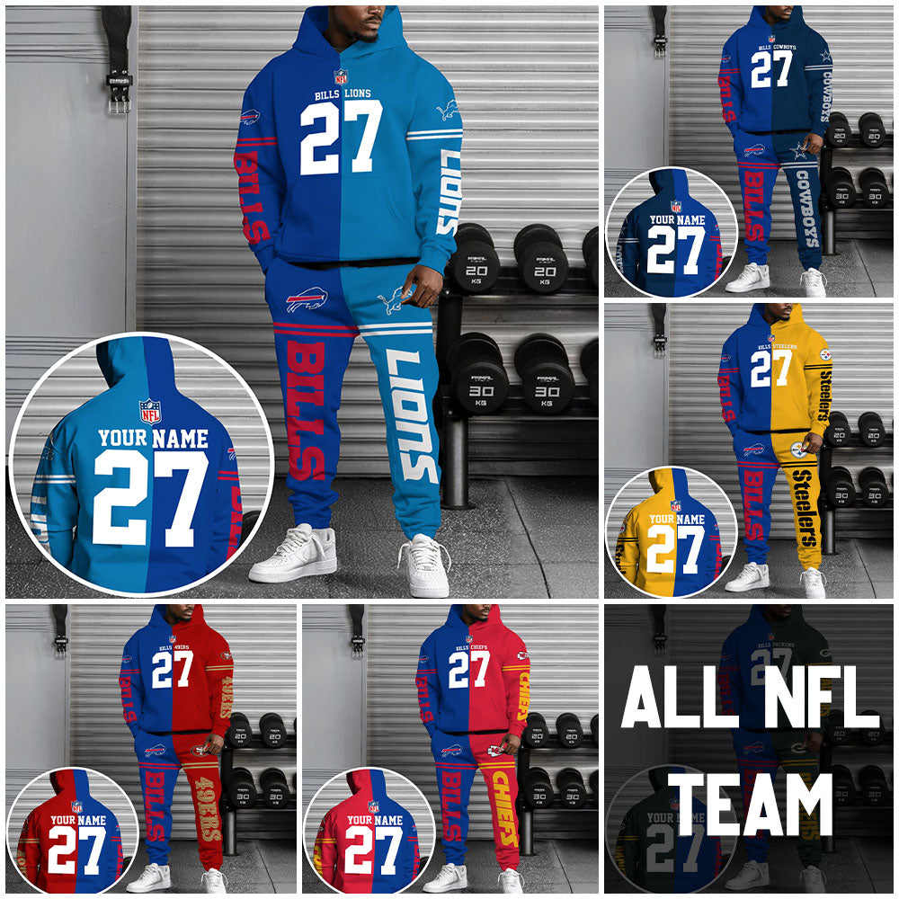 Buffalo Bills Combo Hoodie And Sweatpants Custom Team, Name And Number, Sport Gifts ETRG-63041