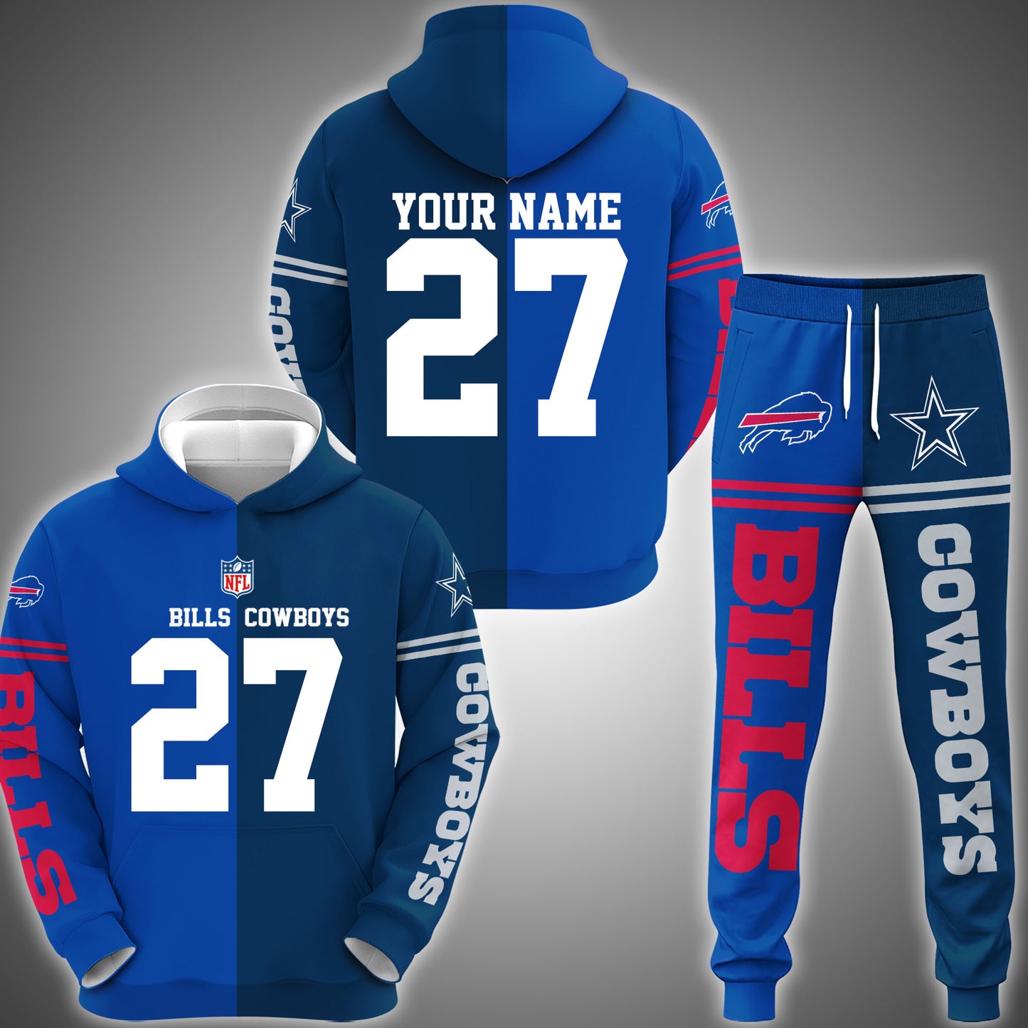 Buffalo Bills Combo Hoodie And Sweatpants Custom Team, Name And Number, Sport Gifts ETRG-63041