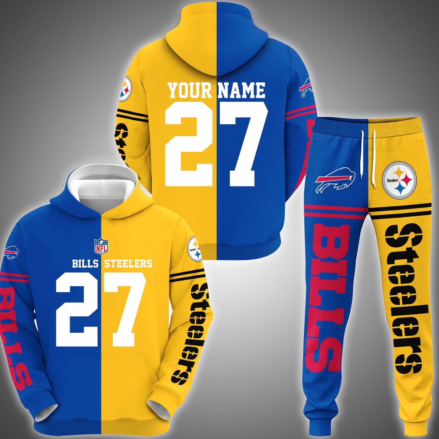 Buffalo Bills Combo Hoodie And Sweatpants Custom Team, Name And Number, Sport Gifts ETRG-63041