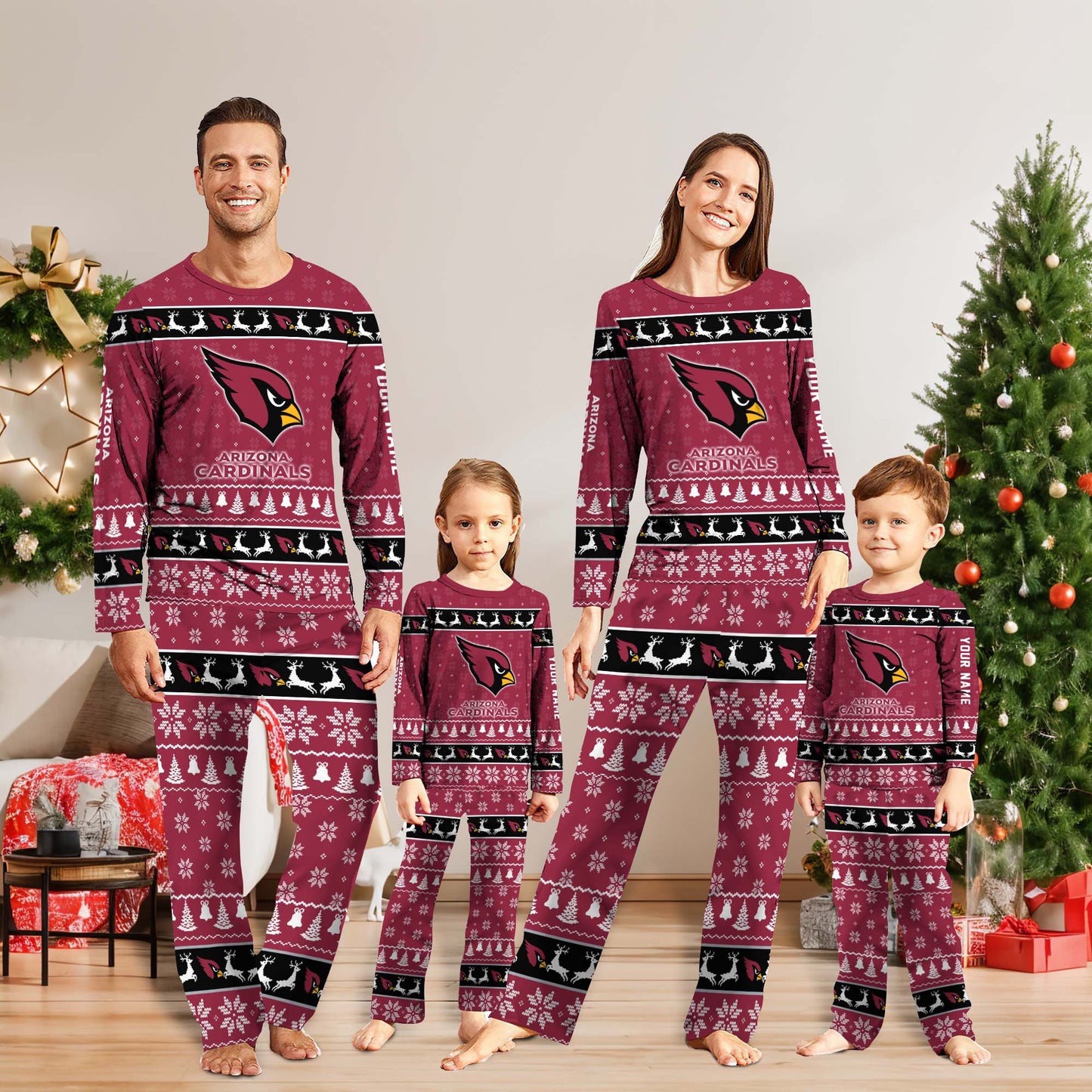 Arizona Cardinals Football Pajamas Custom Your Name, Sport Team Pajamas Set Gift for Fans ETUA-09253635