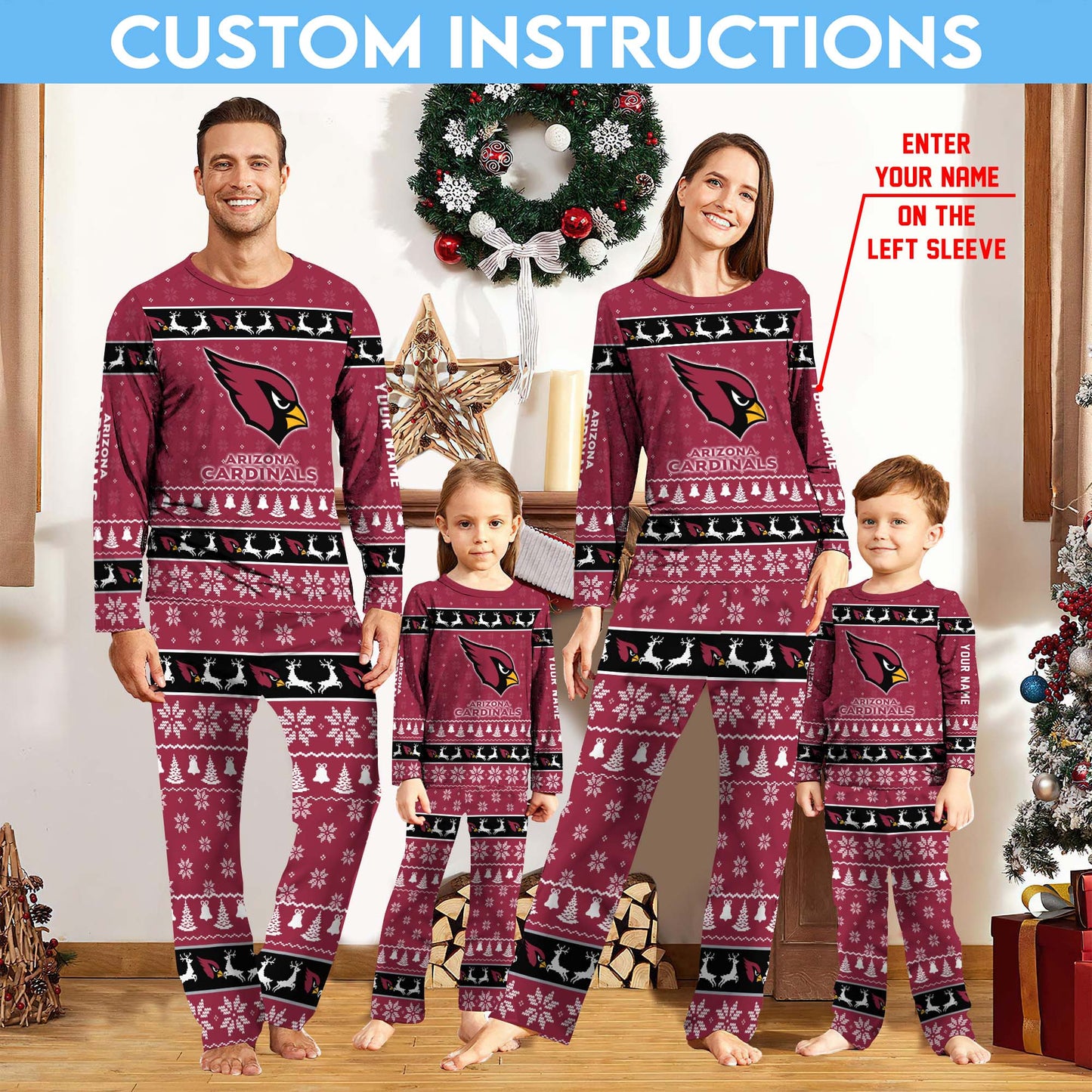 Arizona Cardinals Football Pajamas Custom Your Name, Sport Team Pajamas Set Gift for Fans ETUA-09253635