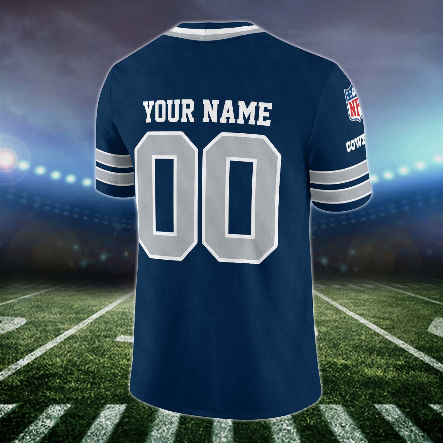 Dallas Cowboys Vneck Football Jersey Custom Name and Number, Football Team Gift for Fans ETUA-10023780