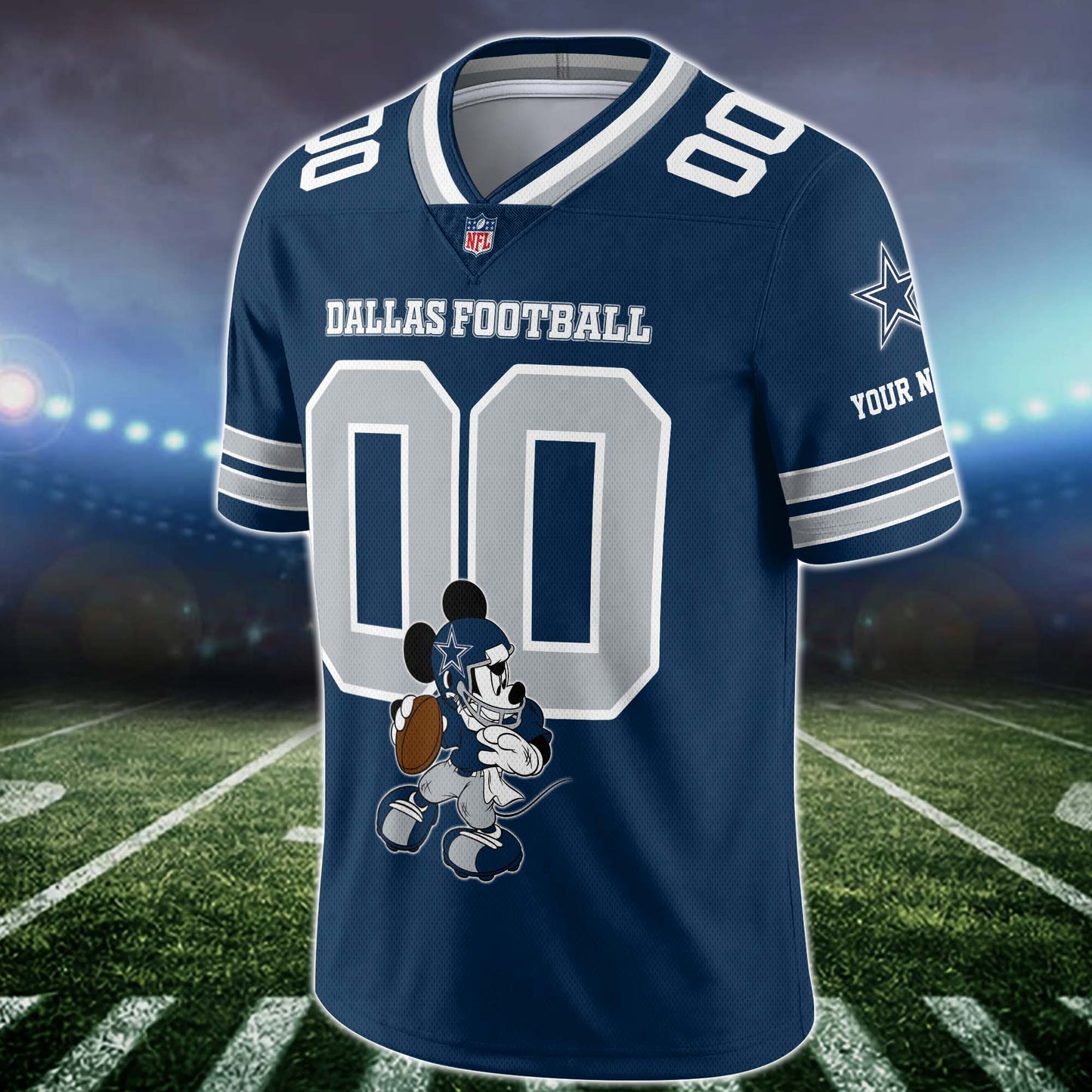 Dallas Cowboys Vneck Football Jersey Custom Name and Number, Football Team Gift for Fans ETUA-10023780